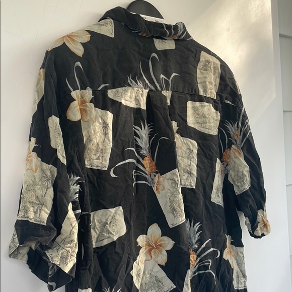 Jamaica Jaxx Casual Black and Cream Tropical Button Down Shirt Medium - Picture 11 of 15